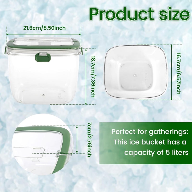 Abizarch Ice Bucket with Lid and Tong Sealed Ice Bucket Container with Handle 5L Ice Cube Bucket Portable Wine Bucket Multifunctional Ice Storage Bin for Cocktail Freezer Bar Parties Barbeque Camping - Image 4